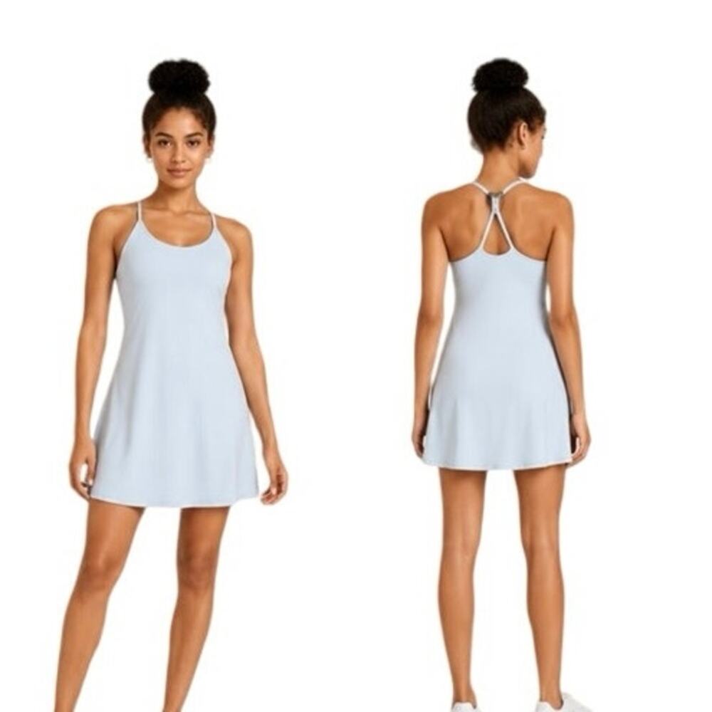 RM Brand Light Blue Athletic Dress with Built-In Bra & Separate shorts. Size L